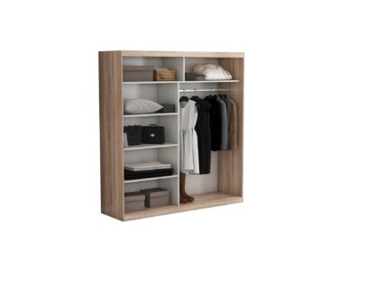 Set Dormitor Effect, Sonoma, Dulap 200 cm, Pat 160x200 cm, 2 noptiere, comoda - imagine 9
