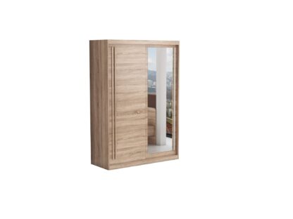 Set Dormitor Effect, Sonoma, Dulap 150 cm, Pat 160x200 cm, 2 noptiere, comoda - imagine 8