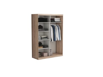 Set Dormitor Effect, Sonoma, Dulap 150 cm, Pat 160x200 cm, 2 noptiere, comoda - imagine 9