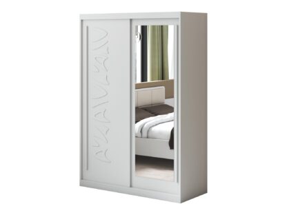 Set Dormitor Tokyo, Alb, Dulap 150 cm, Pat 160x200 cm, 2 noptiere, comoda - imagine 9