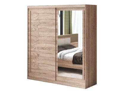 Set Dormitor Tokyo, Sonoma, Dulap 200 cm, Pat 160x200 cm, 2 noptiere, comoda - imagine 9