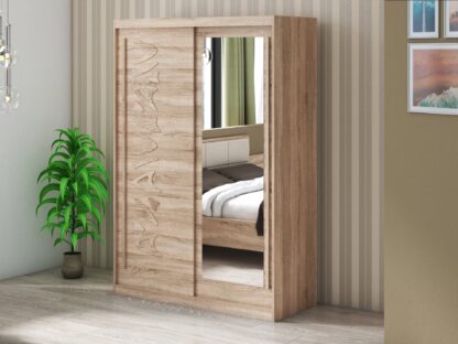 Set Dormitor Tokyo, Sonoma, Dulap 150 cm, Pat 160x200 cm, 2 noptiere, comoda - imagine 8