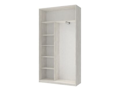 Dressing Amber cu oglinda, alb murdar, 120x225x60 cm, 2 usi culisante - imagine 3