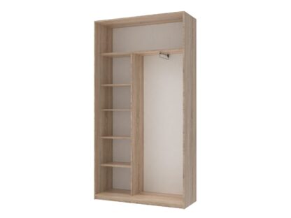 Dressing Amber cu oglinda, sonoma, 120x225x60 cm, 2 usi culisante - imagine 3