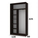 Dressing Eiffel cu fotoprint, wenge, 120x225x60 cm, 2 usi culisante - imagine 4