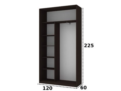 Dressing Eiffel cu fotoprint, wenge, 120x225x60 cm, 2 usi culisante - imagine 4