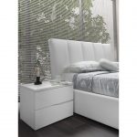 Dormitor Elsa, Alb, Pat 160x190, Dulap cu 3 usi culisante, 2 Noptiere, Comoda - imagine 2