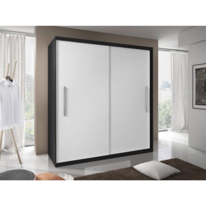 Dressing Radu, 204x218x58 cm, negru/alb