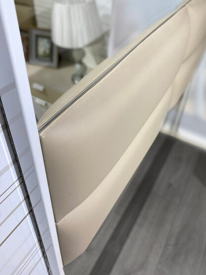 Dormitor Svetlana , alb/cappuccino, pat 160x200 cm, dulap cu 2 usi culisante, 2 noptiere, comoda - imagine 4