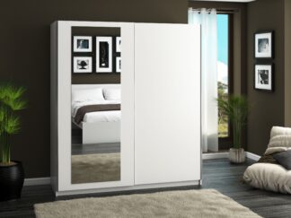 Dressing Isa cu oglinda, alb, 180x200x55 cm