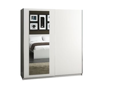 Dressing Isa cu oglinda,  alb, 180x200x55 cm - imagine 2