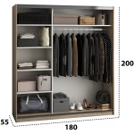 Dressing Isa, sonoma, 180x200x55 cm, 3 polite - imagine 4