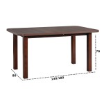 Masa living Venus2 O, nuc, extensibila 140/180x80x76 cm, lemn masiv de fag/pal - imagine 2