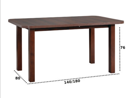 Masa living Venus2 O, nuc, extensibila 140/180x80x76 cm, lemn masiv de fag/pal - imagine 2