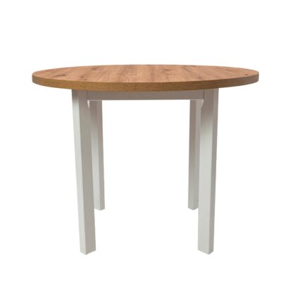 Masa living Poli2 BA, bialy/artisan, 100 x 100 x 76 cm, lemn masiv de pal/fag - imagine 4