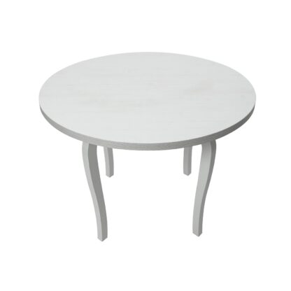 Set masa fixa 100 cm cu 4 scaune tapitate, MB-12 Poli3 si S-37 Boss7 B22, Bialy, lemn masiv, stofa - imagine 6