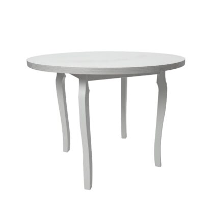 Masa living Poli3 B, alb, 100 x 100 x 76 cm, lemn masiv de pal/fag - imagine 3