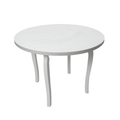 Set masa fixa 100 cm cu 4 scaune tapitate, MB-12 Poli3 si S-37 Boss7 B22, Bialy, lemn masiv, stofa - imagine 5