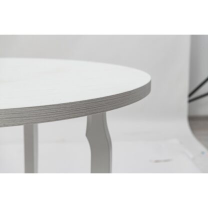 Masa living Poli3 B, alb, 100 x 100 x 76 cm, lemn masiv de pal/fag - imagine 6