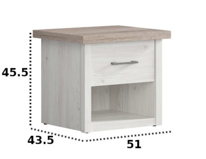 Noptiera Jaz, ulm/stejar, 51 cm - imagine 3
