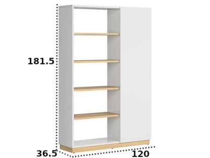 Raft Dan, sonoma/alb, 120x181x36 cm - imagine 3