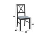 Scaun din lemn masiv de fag tapitat cu stofa S-38 Nilo10 GF16X, grafit - imagine 2