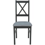 Set masa Living Poli2 Bialy/Grafit cu 4 scaune Nilo10 Grafit 16X, lemn masiv/stofa/pal - imagine 8