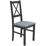 Set masa Living Poli2 Bialy/Grafit cu 4 scaune Nilo10 Grafit 16X, lemn masiv/stofa/pal - imagine 7