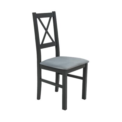 Scaun din lemn masiv de fag tapitat cu stofa S-38 Nilo10 GF16X, grafit - imagine 4
