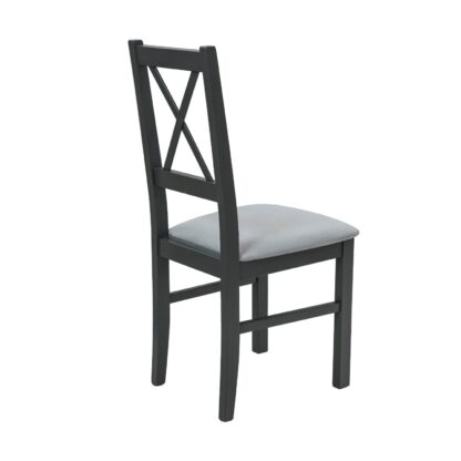 Scaun din lemn masiv de fag tapitat cu stofa S-38 Nilo10 GF16X, grafit - imagine 6