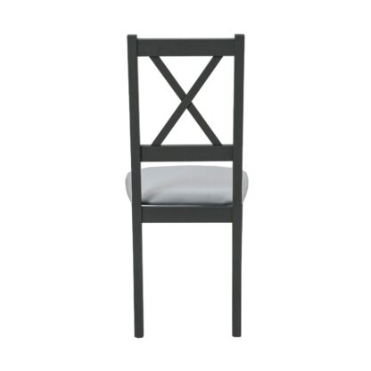 Scaun din lemn masiv de fag tapitat cu stofa S-38 Nilo10 GF16X, grafit - imagine 7