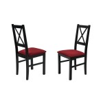 Scaun din lemn masiv de fag tapitat cu stofa S-38 Nilo10 CZ9, negru - imagine 2