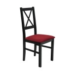 Scaun din lemn masiv de fag tapitat cu stofa S-38 Nilo10 CZ9, negru - imagine 3