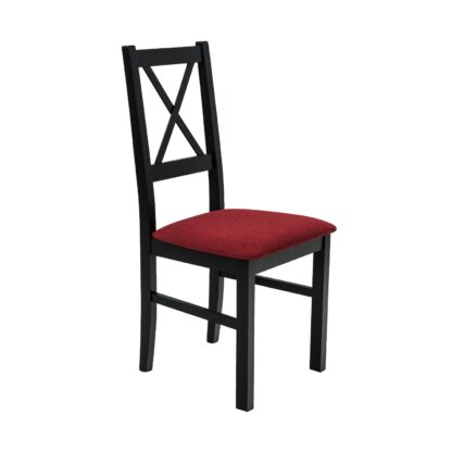 Scaun din lemn masiv de fag tapitat cu stofa S-38 Nilo10 CZ9, negru - imagine 3
