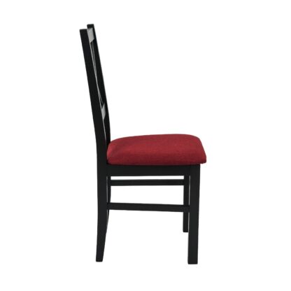 Scaun din lemn masiv de fag tapitat cu stofa S-38 Nilo10 CZ9, negru - imagine 5