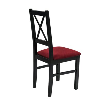 Scaun din lemn masiv de fag tapitat cu stofa S-38 Nilo10 CZ9, negru - imagine 6