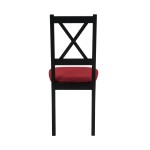 Scaun din lemn masiv de fag tapitat cu stofa S-38 Nilo10 CZ9, negru - imagine 7