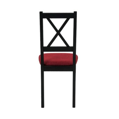 Scaun din lemn masiv de fag tapitat cu stofa S-38 Nilo10 CZ9, negru - imagine 7