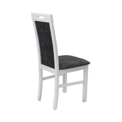 Scaun din lemn masiv de fag tapitat cu stofa S-38 Nilo9 B24Z, alb - imagine 5