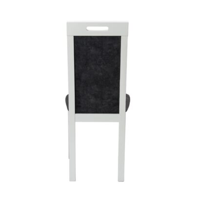 Scaun din lemn masiv de fag tapitat cu stofa S-38 Nilo9 B24Z, alb - imagine 6