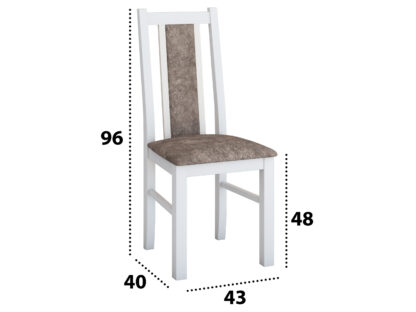 Set masa Living Poli2 Bialy/Grandson cu 4 scaune Boss14 Bialy 18A, lemn masiv/stofa/pal - imagine 5