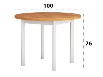 Set masa Living Poli2 Bialy/Grandson cu 4 scaune Boss14 Bialy 18A, lemn masiv/stofa/pal - imagine 7