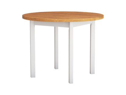 Set masa Living Poli2 Bialy/Grandson cu 4 scaune Boss14 Bialy 18A, lemn masiv/stofa/pal - imagine 6