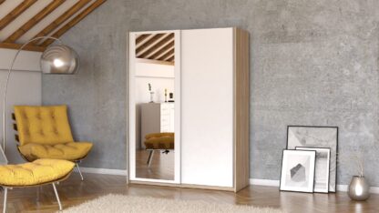 Dressing Isa cu oglinda, alb, 150x200x55 cm - imagine 7