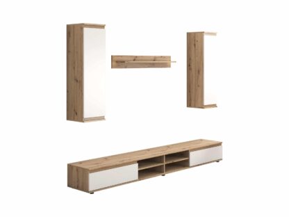 Biblioteca Luisa, culoare taho/alb, 220 cm - imagine 2