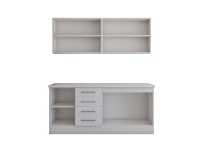 Set Bucatarie Alfa cu Print, 180 cm, Alb/Inghetata - imagine 4