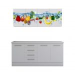 Set Bucatarie Alfa cu Print, 180 cm, Alb/Fructe - imagine 2