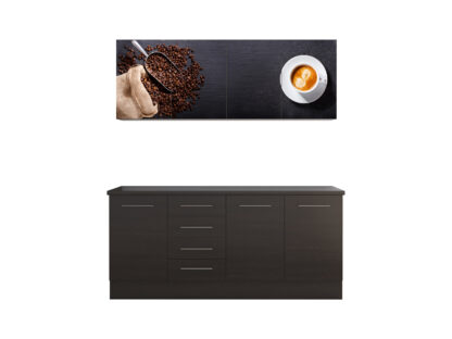 Set Bucatarie Alfa cu Print, 180 cm, Wenge/Cafea - imagine 2