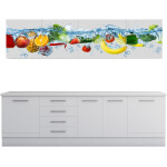 Set Bucatarie Alfa cu Print, 260 cm, Alb/Fructe - imagine 3