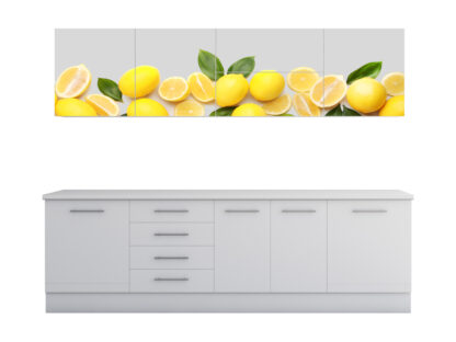 Set Bucatarie Alfa cu Print, 260 cm, Alb/Lamaie - imagine 3